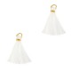 Ibiza style Tassel 1.5cm Gold - white